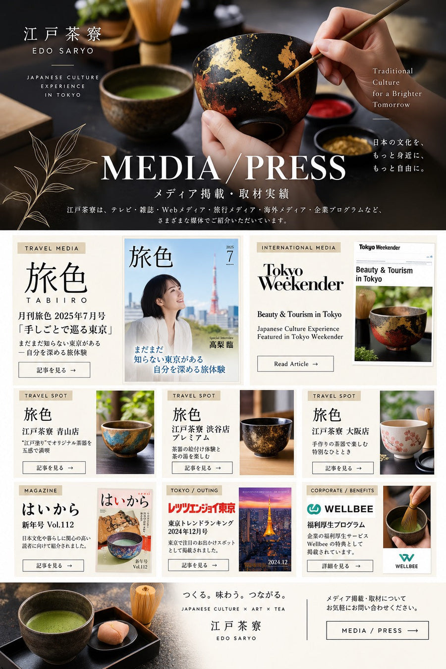 MEDIA / PRESS  江戸茶寮 メディア掲載・取材実績