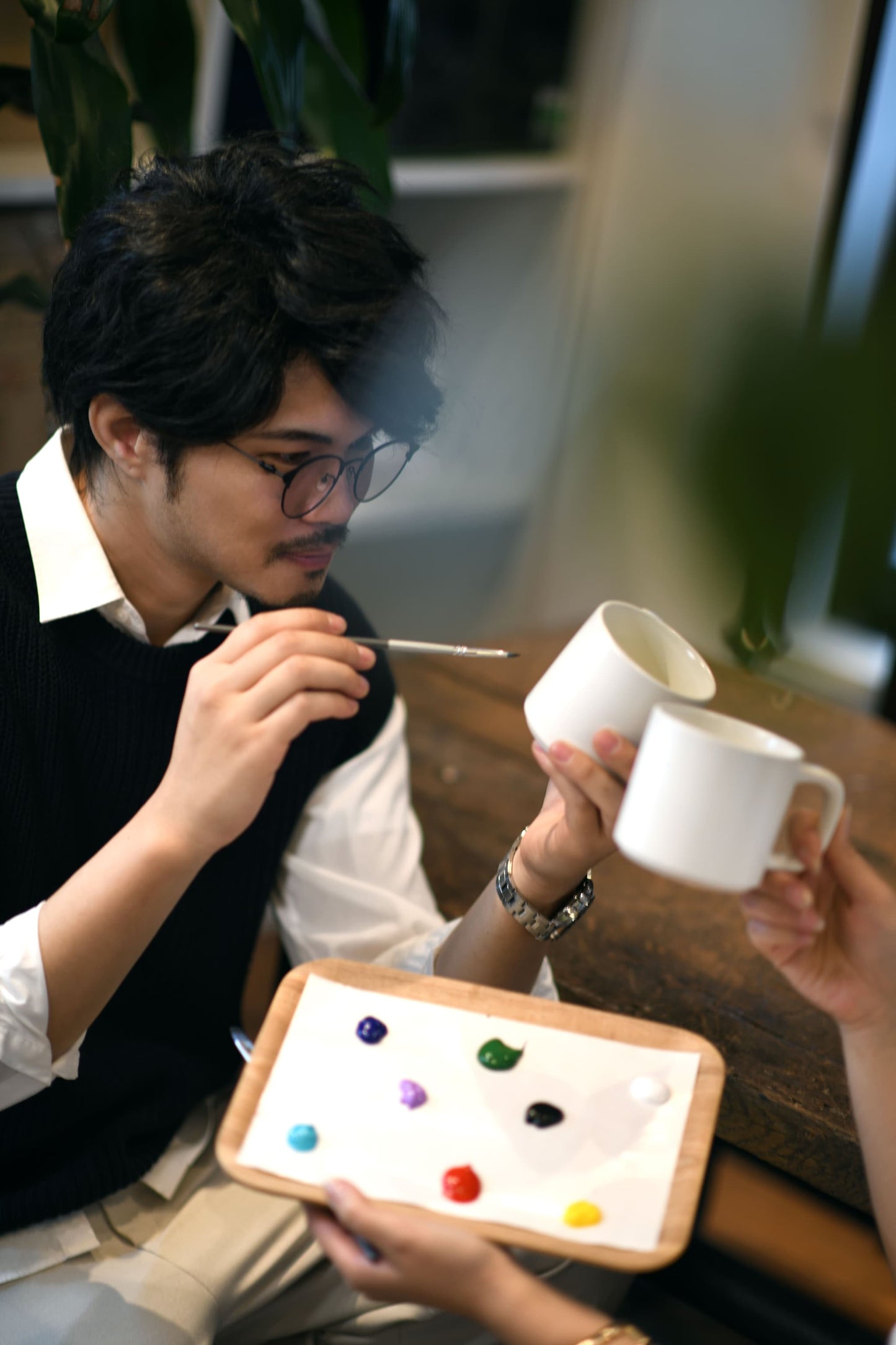 【渋谷　土日祝】陶芸体験　茶器の絵付とお茶とお菓子の体験