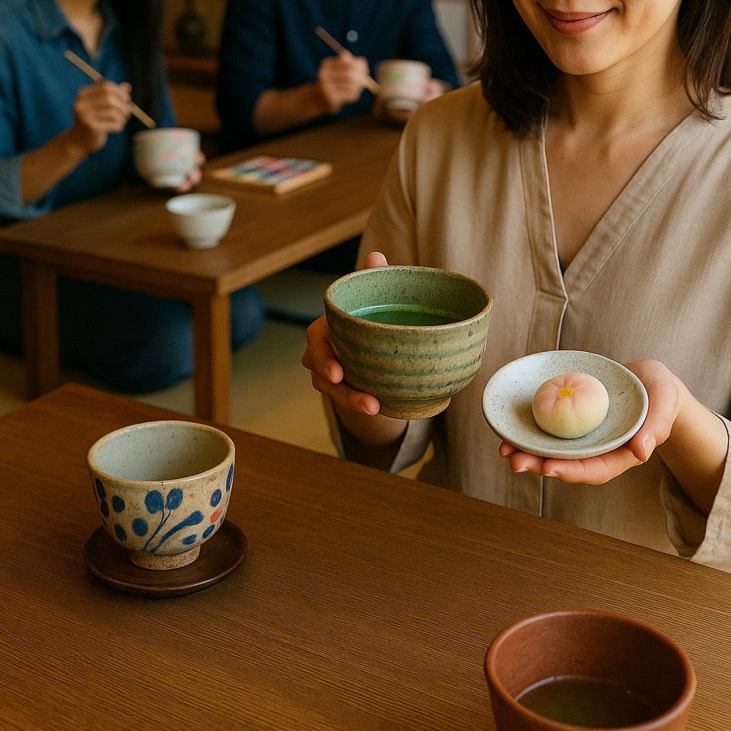 【原宿　平日】江戸塗りプラン・400年の歴史！江戸時代より続く茶器の絵付とお茶とお菓子の体験