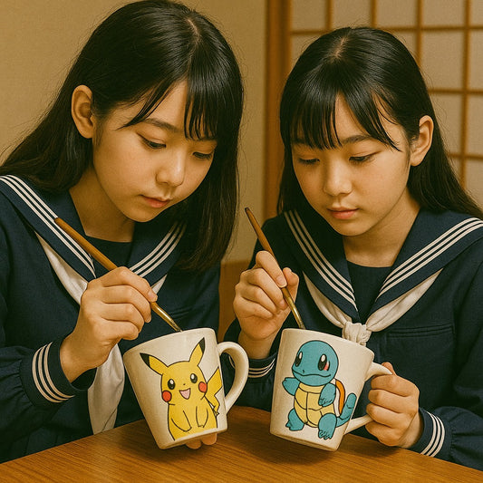 【下北沢　平日】好きな画像を描くプラン・茶器の絵付とお茶とお菓子の体験　お得な学生プラン　お茶・菓子付き