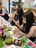 【土日祝】４名様プラン　江戸茶寮　フリースタイル　友達プラン｜渋谷で茶器絵付け・抹茶・和菓子体験｜女子会・誕生日・雨の日OK